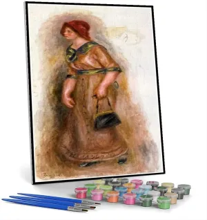 DIY Painting Kits for Adults Woman with Bag 1906 Painting by Auguste Renoir Arts Craft for Home Wall Decor