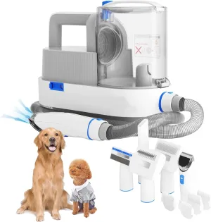 Dog Grooming Vacuum Kits with Multiple Tools - Electric Clipper, Hair Dematting and Shedding, 2.5L Large Capacity Dustbin, 10Kpa Suction, Low Noise - Pet Hair Solution for Dogs and Cats Pet Gifts