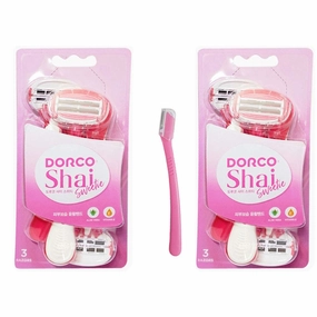 DORCO Shai Sweetie 6-Blade Women Disposable Razor 6-count with Eyebrow Razor