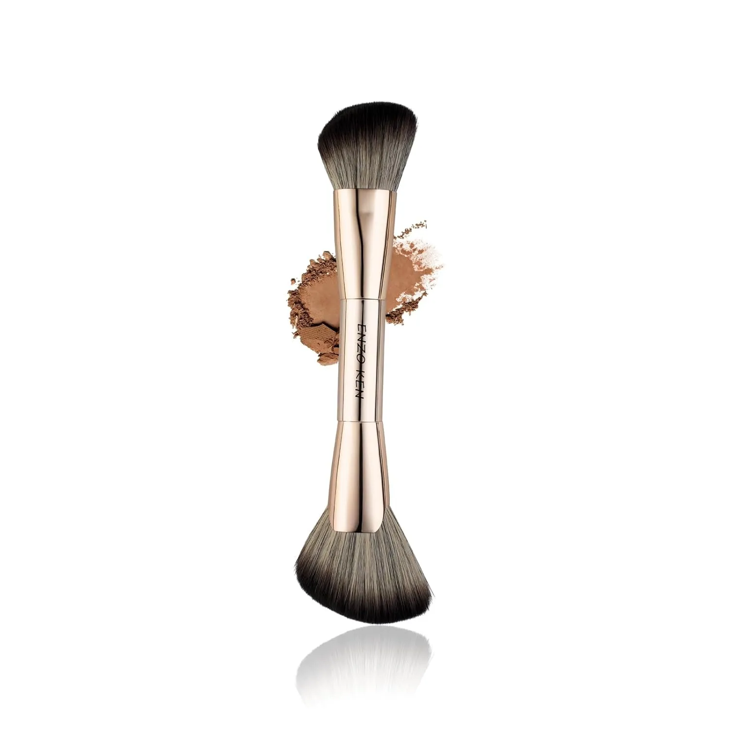 Double Ended Angled Sculpting Makeup Brush, Double Sided Makeup Brush for Highlighting, Highlighter Brushes, Face Sculpt Contour Brush Gold, Sculpting Brush for Cheeks, Nose - 124A