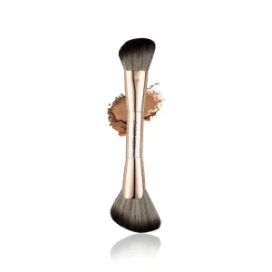 Double Ended Angled Sculpting Makeup Brush, Double Sided Makeup Brush for Highlighting, Highlighter Brushes, Face Sculpt Contour Brush Gold, Sculpting Brush for Cheeks, Nose - 124A
