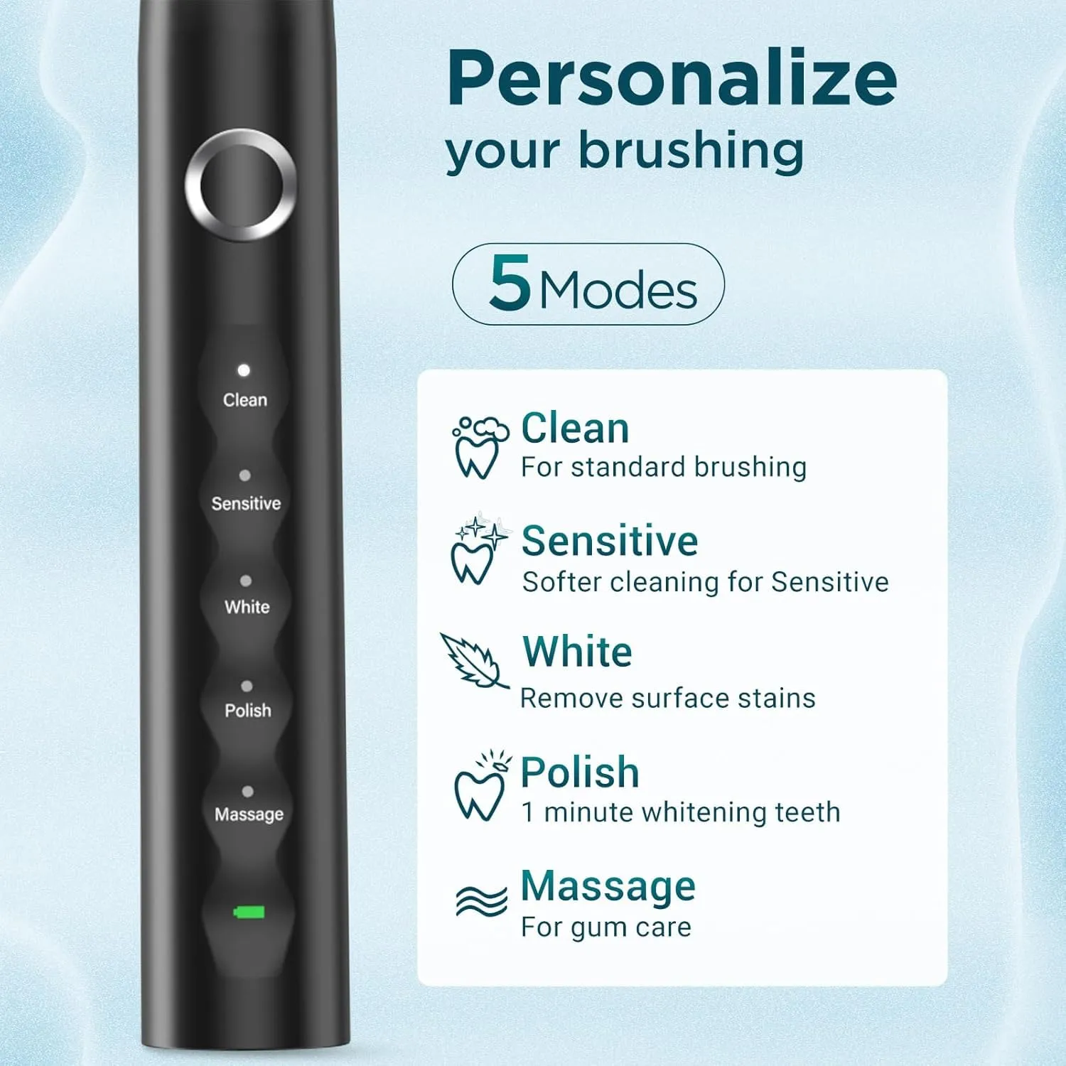 Electric Toothbrush for Adults with 8 Brush Heads, Sonic Toothbrush Rechargeable with a Holder & Travel Case, 2.5 Hours Charge for 120 Days Use