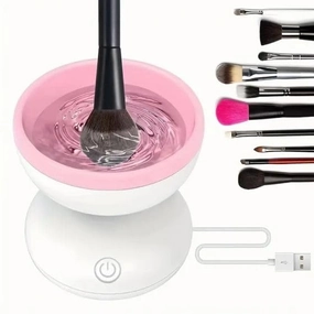 Electric Makeup Brush Cleaner Machine - Portable Automatic USB Cosmetic Brushes Cleaner Cleanser Tool for All Size Beauty Makeup Brush Set, Liquid Foundation, Contour, Eyeshadow, Blush Brush