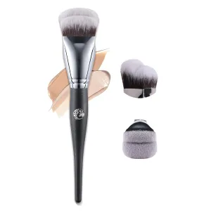 ENERGY Foundation Brush - Professional Angled Makeup Brush for Liquid, Cream, Powder, Contour & Blush, Blending, Buffing, Vegan Synthetic Flawless Face Makeup Tool (M313, Black)