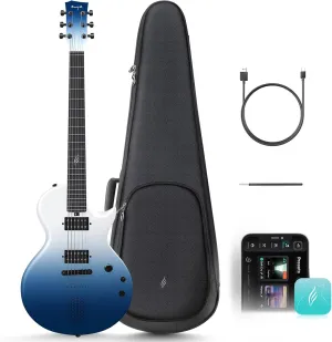 Enya Electric Guitar Nova Go Sonic Smart Electric Carbon Fiber Guitarra with 10W Wireless Speaker, Onboard Presets, All-in-One Portable Rig for Street Performers & Home Studios, Ocean Blue