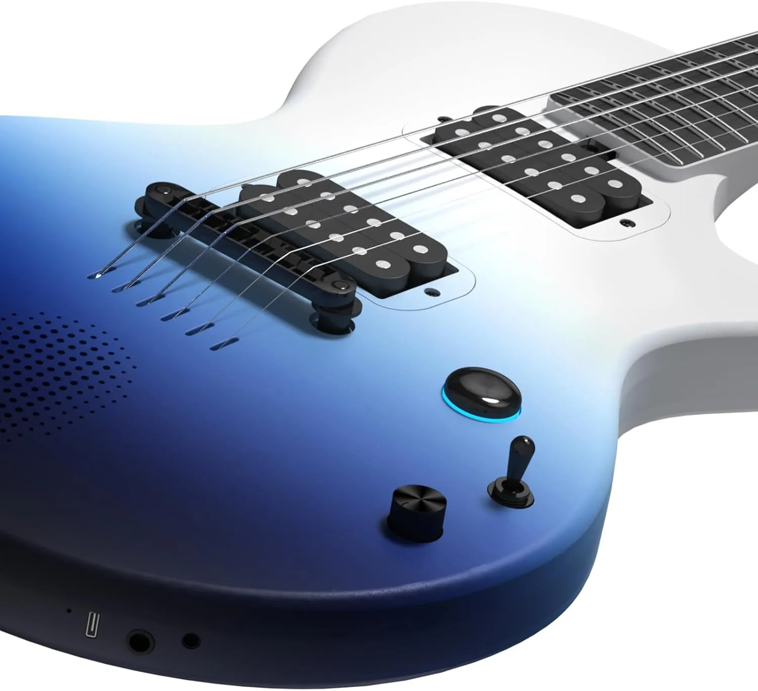 Enya Electric Guitar Nova Go Sonic Smart Electric Carbon Fiber Guitarra with 10W Wireless Speaker, Onboard Presets, All-in-One Portable Rig for Street Performers & Home Studios, Ocean Blue