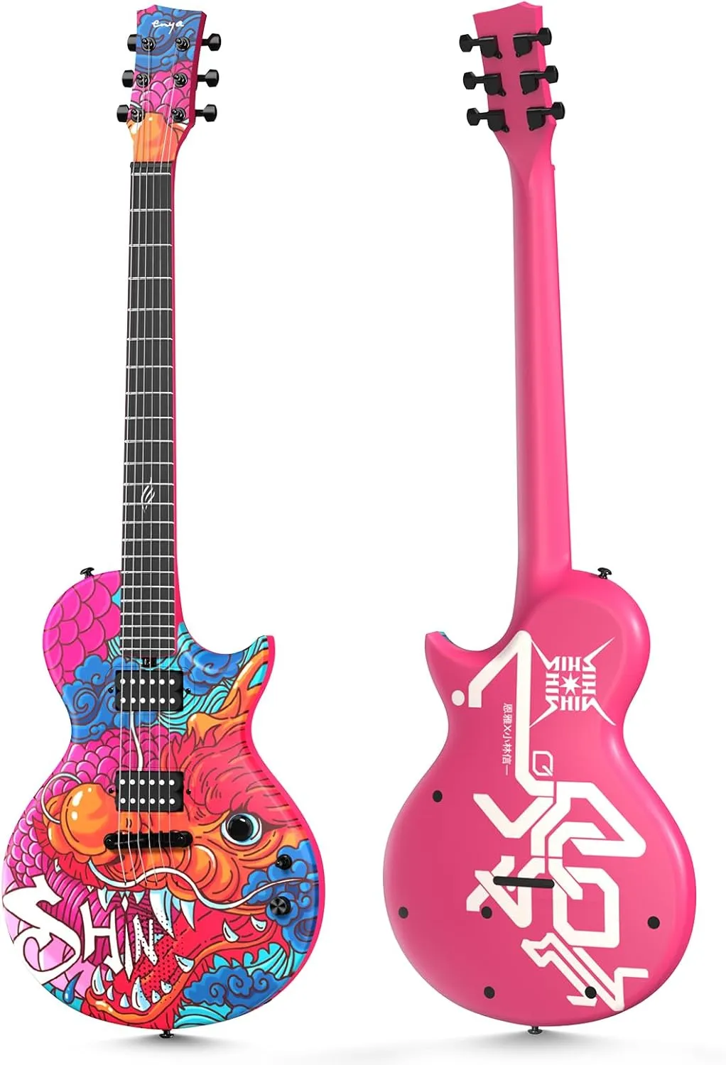 Enya Electric Guitar Shinichi Kobayashi Signature Loong Nova Go Sonic Smart Electric Carbon Fiber Guitarra with 10W Wireless Speaker, All-in-One Portable Rig for Street Performers & Home Studios