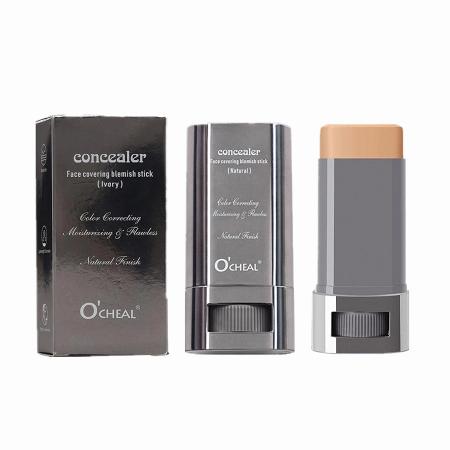 Eraser Foundation Stick - Full CoverageConcealer & Contour Stick, Conceals Acne, Blemishes, Dark Circles, Brightens Skin Tone, Buildable Foundation Stick for Flawless Finish (ivory tint, 30g)