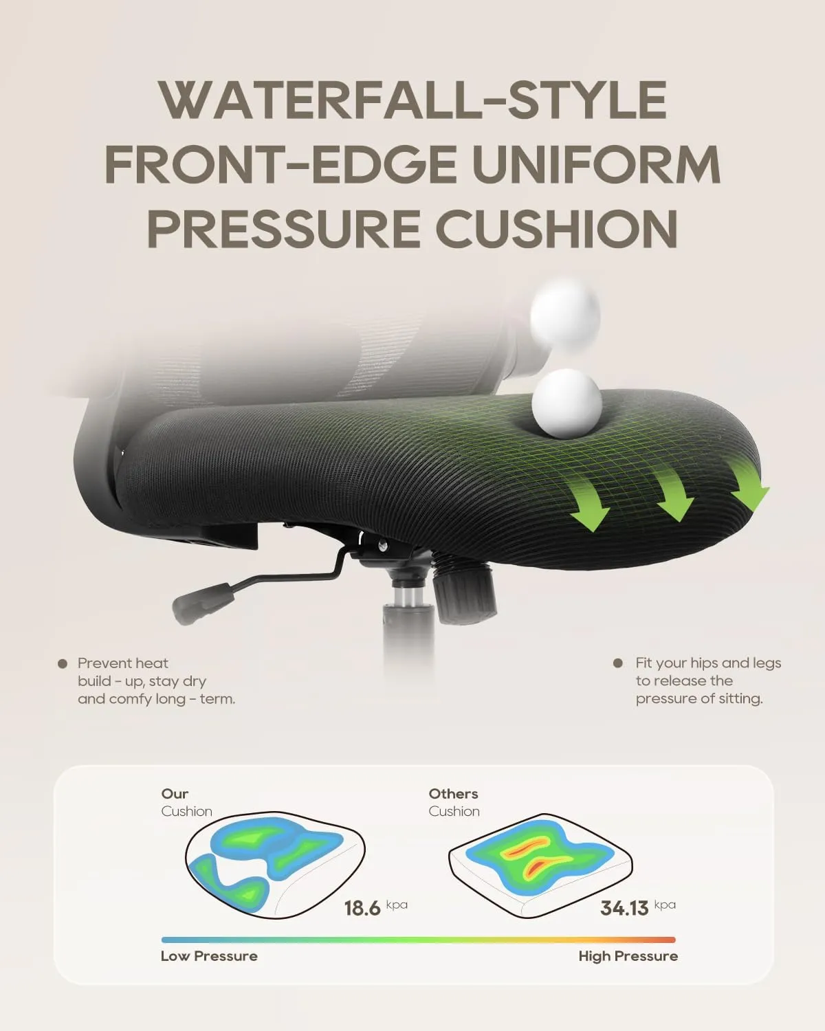 Ergonomic Mesh Office Chair with Lumbar Support 350 lbs High Back Office Chiar with Flip-up Armrests and 3D Large Headrest, Comfy Computer Desk Chair for Home and Office