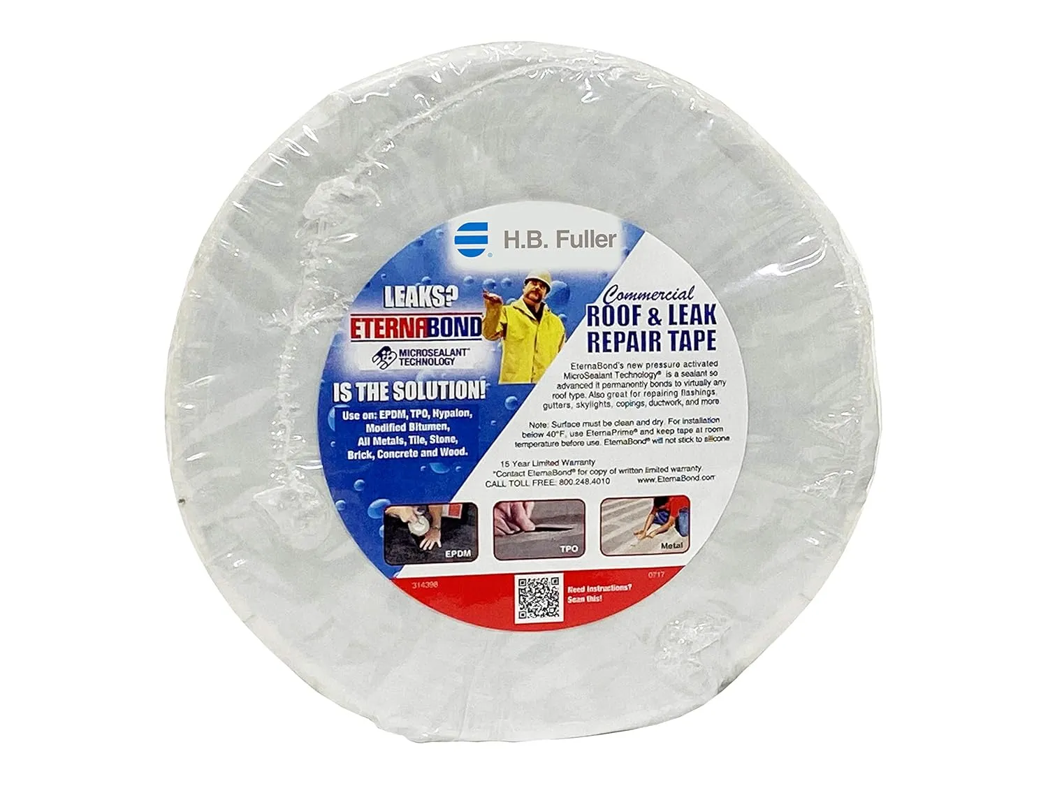 EternaBond DoubleStick 1" x50' Double-Sided Bonding Tape | 60 mil Adhesive Thickness | EB-6D010-50R | Permanent, Weather Proof, Self Sealing Bond Sticks to Many Surfaces