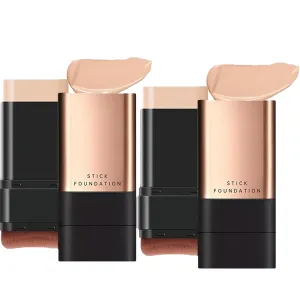 Eternipeace Stick Foundation,6 in 1 Luxury Anti-Wrinkle Foudation Stick,Flawless Eraser Foundation Stick,Korean Hydrating Lightweight Foundation Stick with Brush (2*Natural)