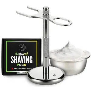 Excellent Straight Razor Stand Kit - Shaving Bowl, Soap Puck, Brush Stand, Protect Your Razor & Brush, Organize Your Bathroom, Make Your Woman Happy