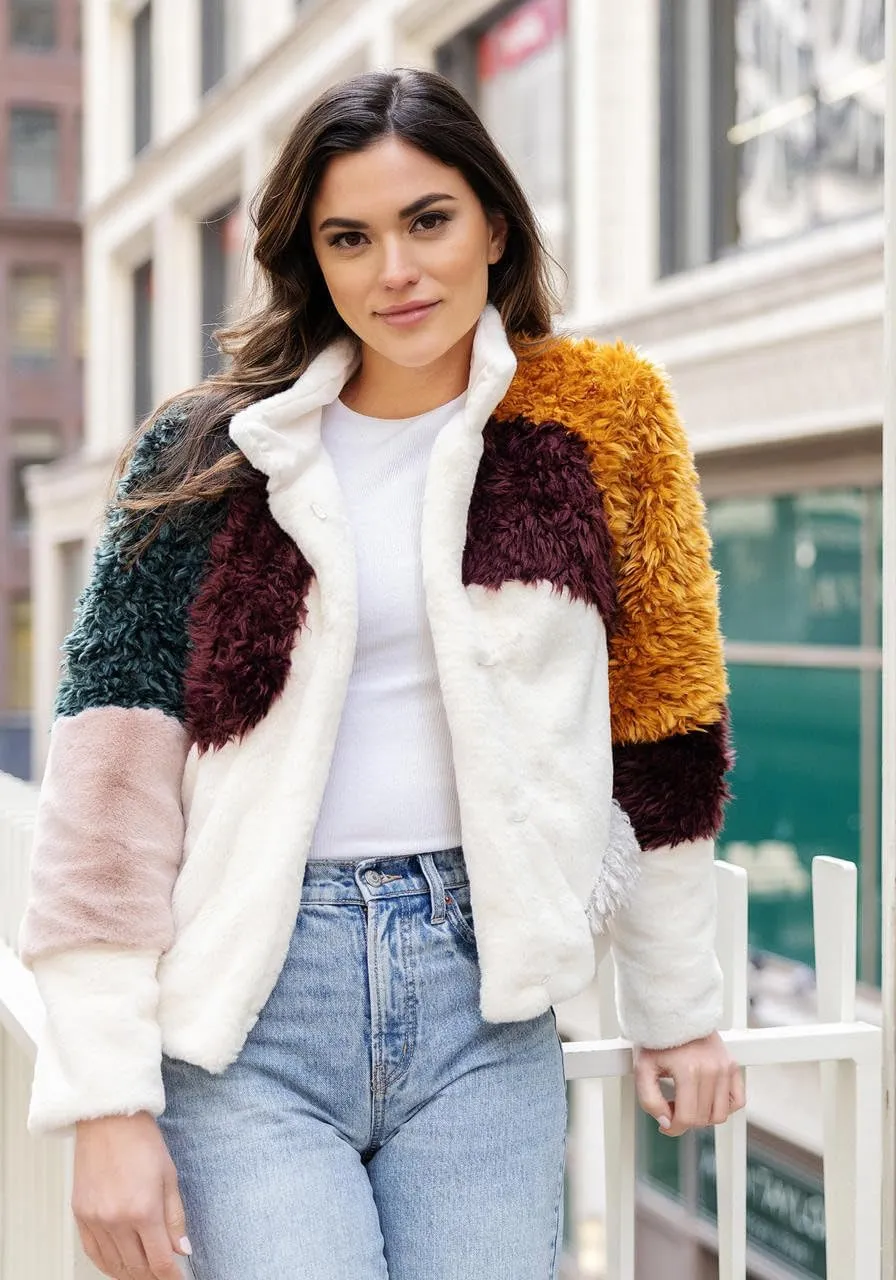 Fabulous-Furs Donna Salyers Freestyle Faux Fur Varsity Jacket