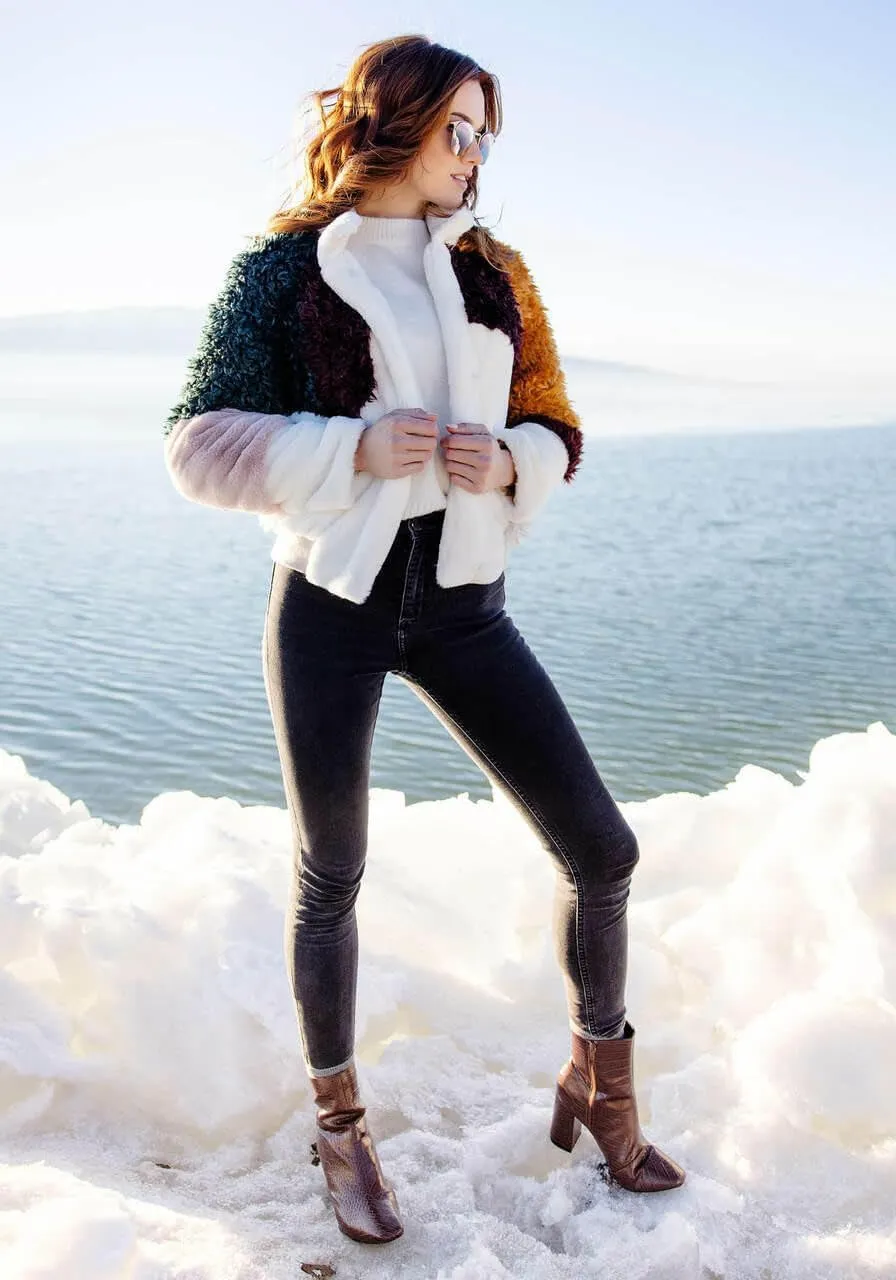 Fabulous-Furs Donna Salyers Freestyle Faux Fur Varsity Jacket