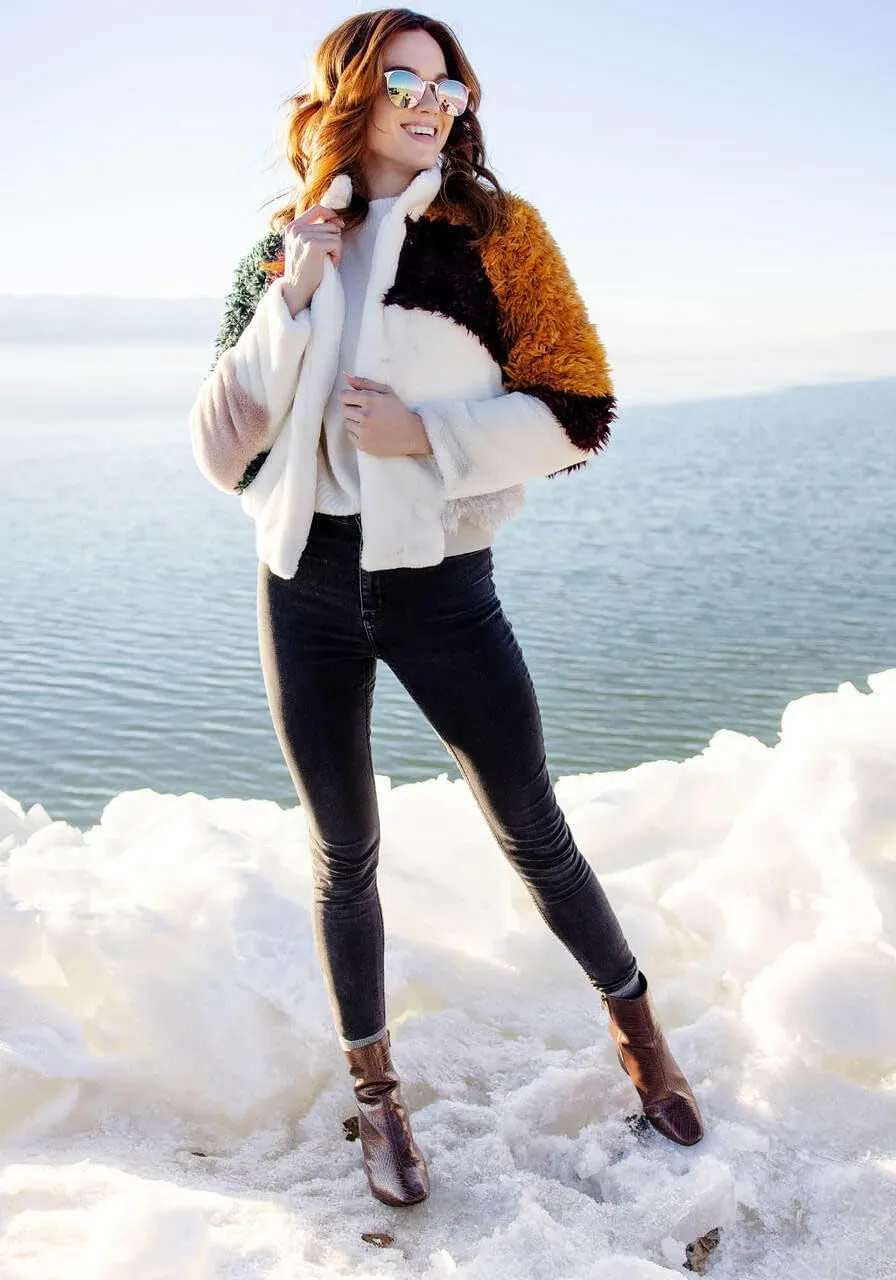 Fabulous-Furs Donna Salyers Freestyle Faux Fur Varsity Jacket