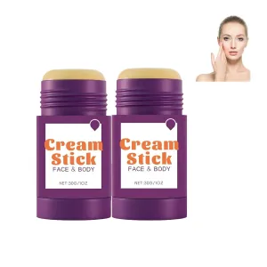 Face & Body Cream Stick, Wrinkle Remover Serum Firming Lotion Sticks, Multi-Purpose Moisture Stick, Gentle Non-Greasy, Enhances Elasticity Softer Smoother Skin, Long-Lasting Firming (2PCS)