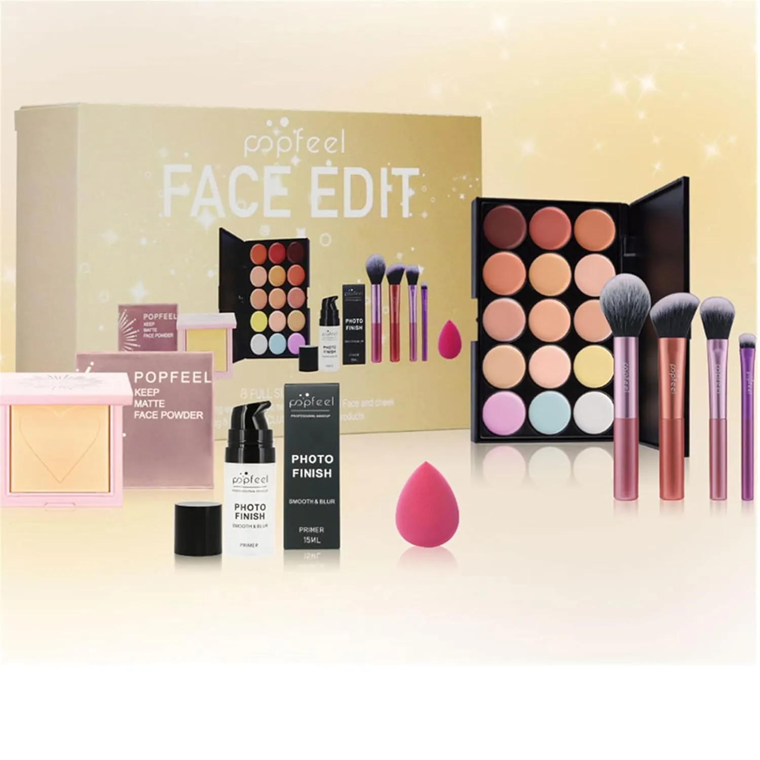 Face Makeup Kits for Women, Face Makeup Set for Beginners, Mother's Day Gifts Set for Women Girls, Makeup Essential Bundle with Face Powder