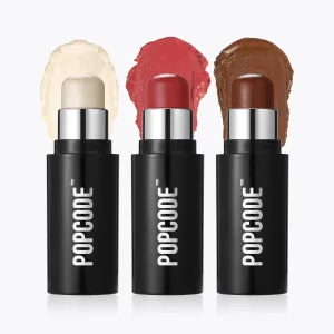 Face Sticks Trio - Makeup Contour Kit Contour Collection - Cream Contour Stick Set- Natural Ingredients & Clean Beauty Makeup Stick Trio Includes Bronzer Stick, Blush Stick & Highlighter Stick