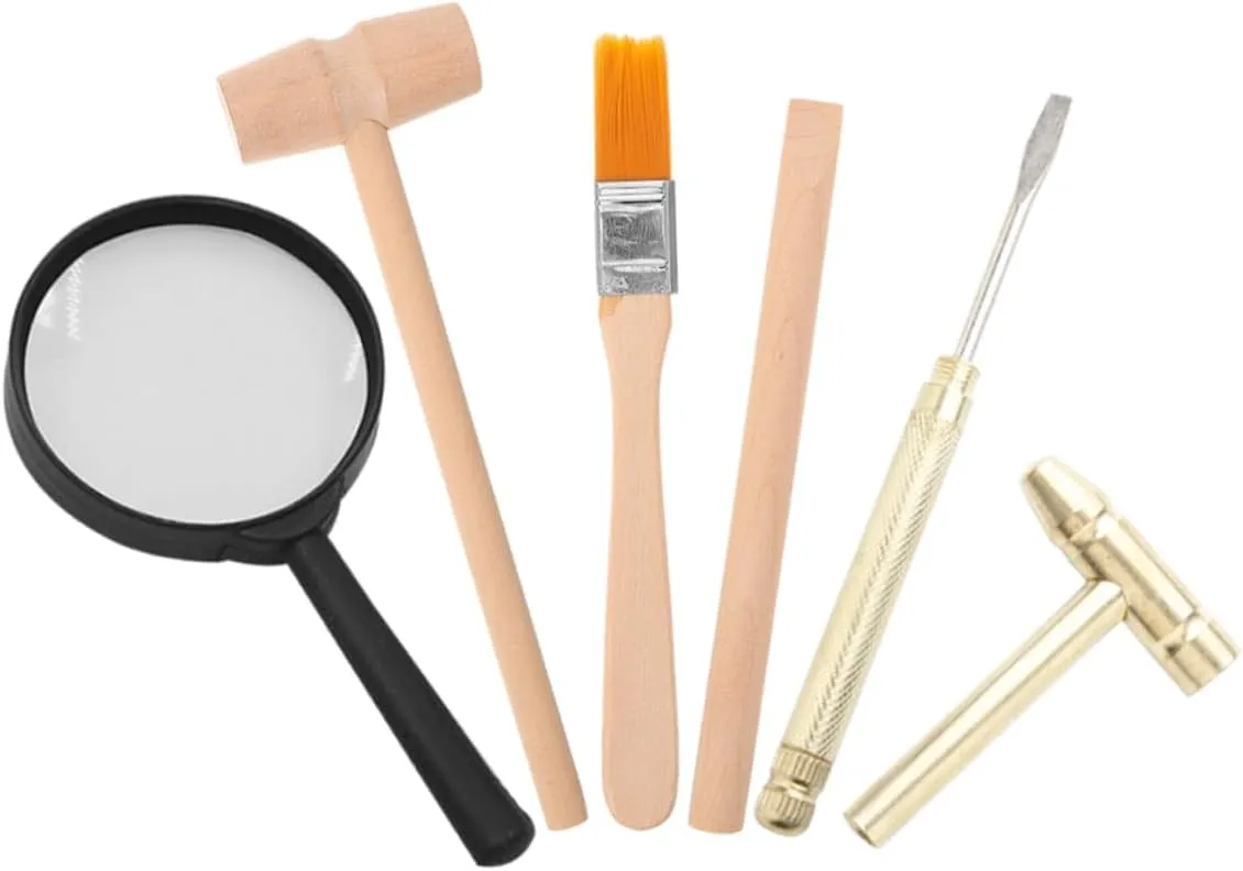 FIXOSHEE 1set Boy Girl Dig Kit for Archaeology Dinosaur Excavation Tool Set Hammer Chisel Brush Educational Science Learning Toy for Boys and Girls