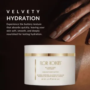 Flori Roberts Shea Nut Body Butter, Premium Moisturizer for Rough Dry Skin, Nourishing Body Cream for Women of Color or Darker Skin Tones, 8 oz