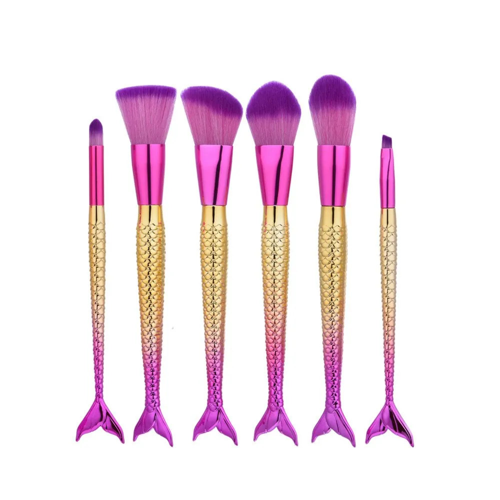 Foundation Make Powder 6PCS Blusher Brushes Makeup up Brush Set Brush Lens Brush (Gold, One Size)