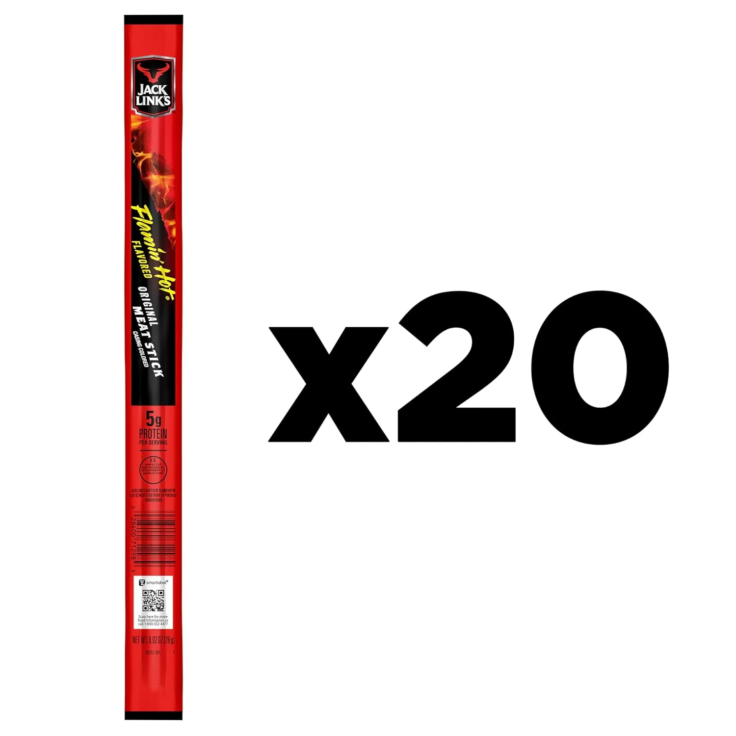 Frito Lay Jack Link's Meat Stick Flamin' Hot (Pack of 20)