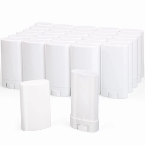 Furnido 15ml Travel Deodorant Containers,Top-Fill,Empty Plastic Oval Lip Balm Tubes for Chapstick,Lip Balm,Lotion Bar Sticks,Salve,Homemade Solid Lotion,Sample Size Deodorant-30 Pack,White