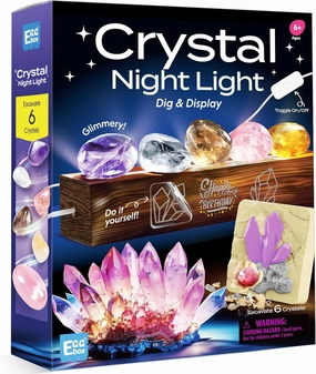 Gamerside Gemstone Dig Kit & Display Crystal Night Light for Kids, Dig Up 6 Genuine Rocks and Minerals, Gem Digging Kit for Kids Age 6-12, Educational Science Kit Birthday Gifts for Boys and Girls