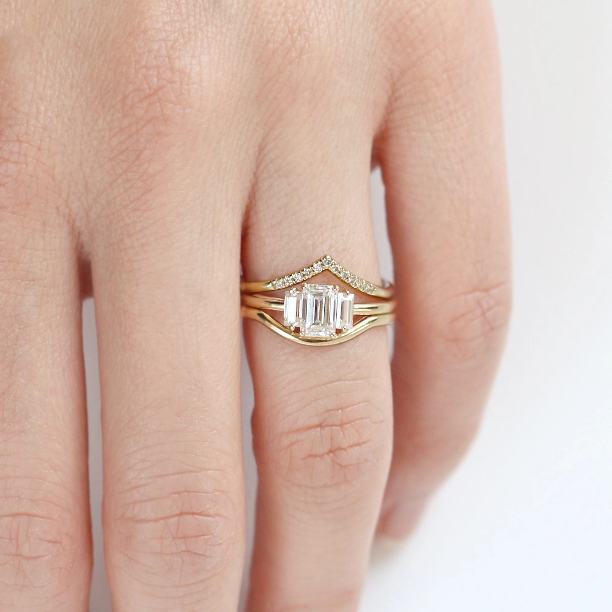 Geo Three Stone Ring