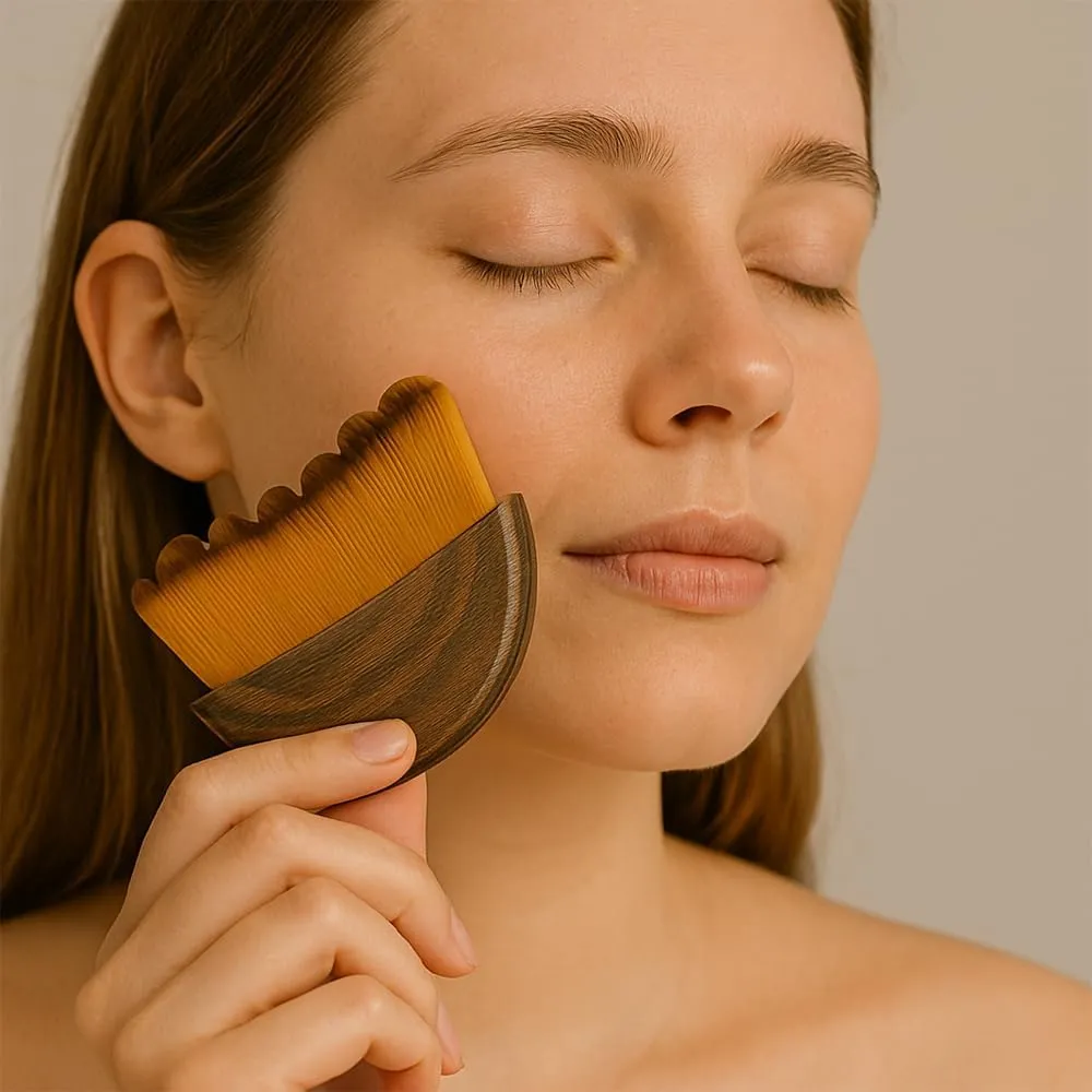 Gettoreach Contour Face Brush, Portable Face Beauty Ultra-Soft Bristles Dry Brushing, Decisivte Face Massager Brush for Face, Chin & Jawline (One Set)