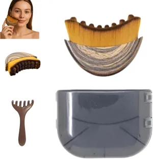 Gettoreach Contour Face Brush, Portable Face Beauty Ultra-Soft Bristles Dry Brushing, Decisivte Face Massager Brush for Face, Chin & Jawline (One Set)