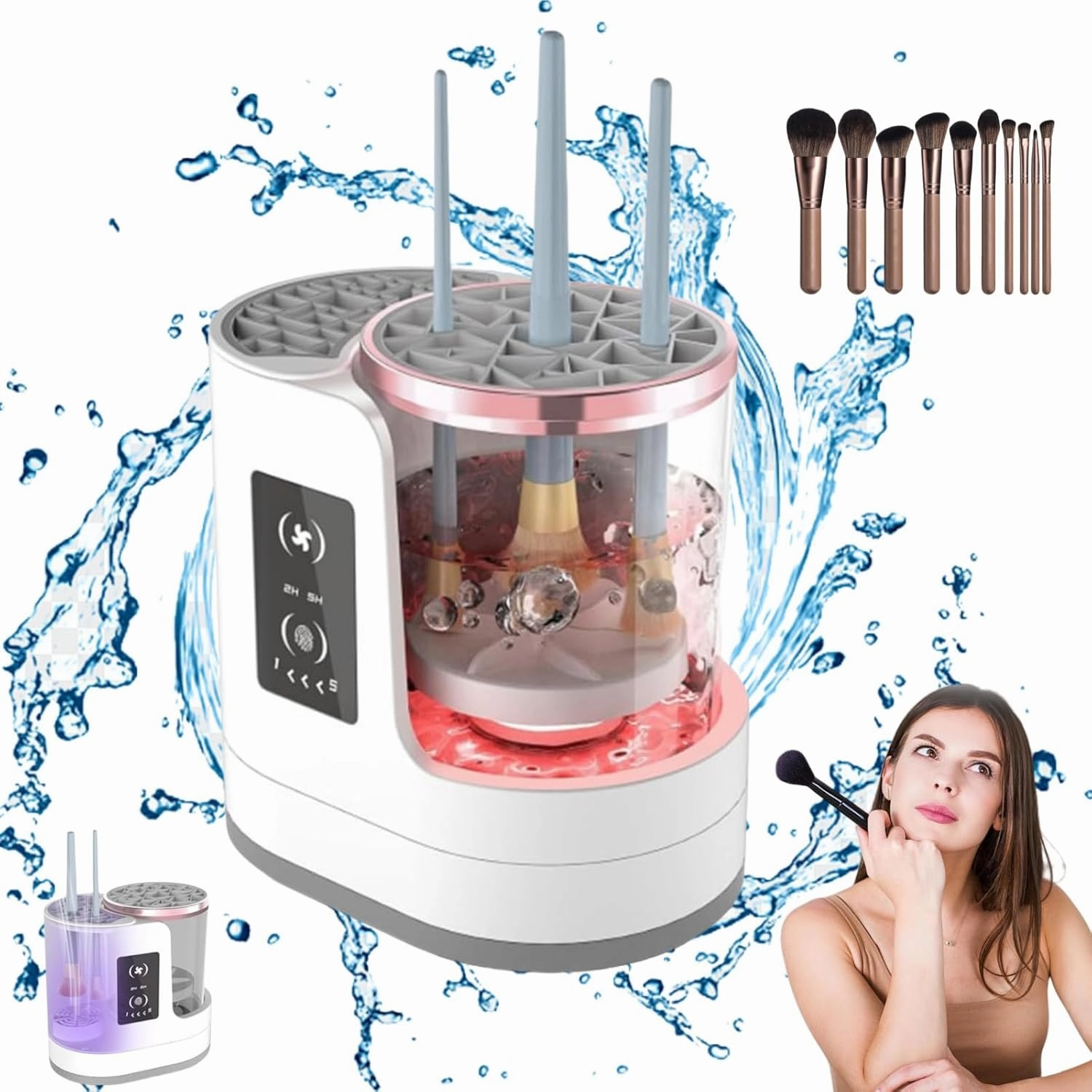 Gleamakeup Makeup Brush Cleaner, Gleamakeup Brush Cleaner, Electric Makeup Brush Cleaner, For All Size Beauty Makeup Brush Set, Contour, Eyeshadow, Blush Brush (1PCS)