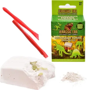 Glow in the dark Dinosaur Dig Out Kit, Archaeology Skeleton Excavation Set a Realistic Dinosaur Digging Adventure, Educational Science Mining Toy for Children (Small Dinosaur Dig Out Kit)