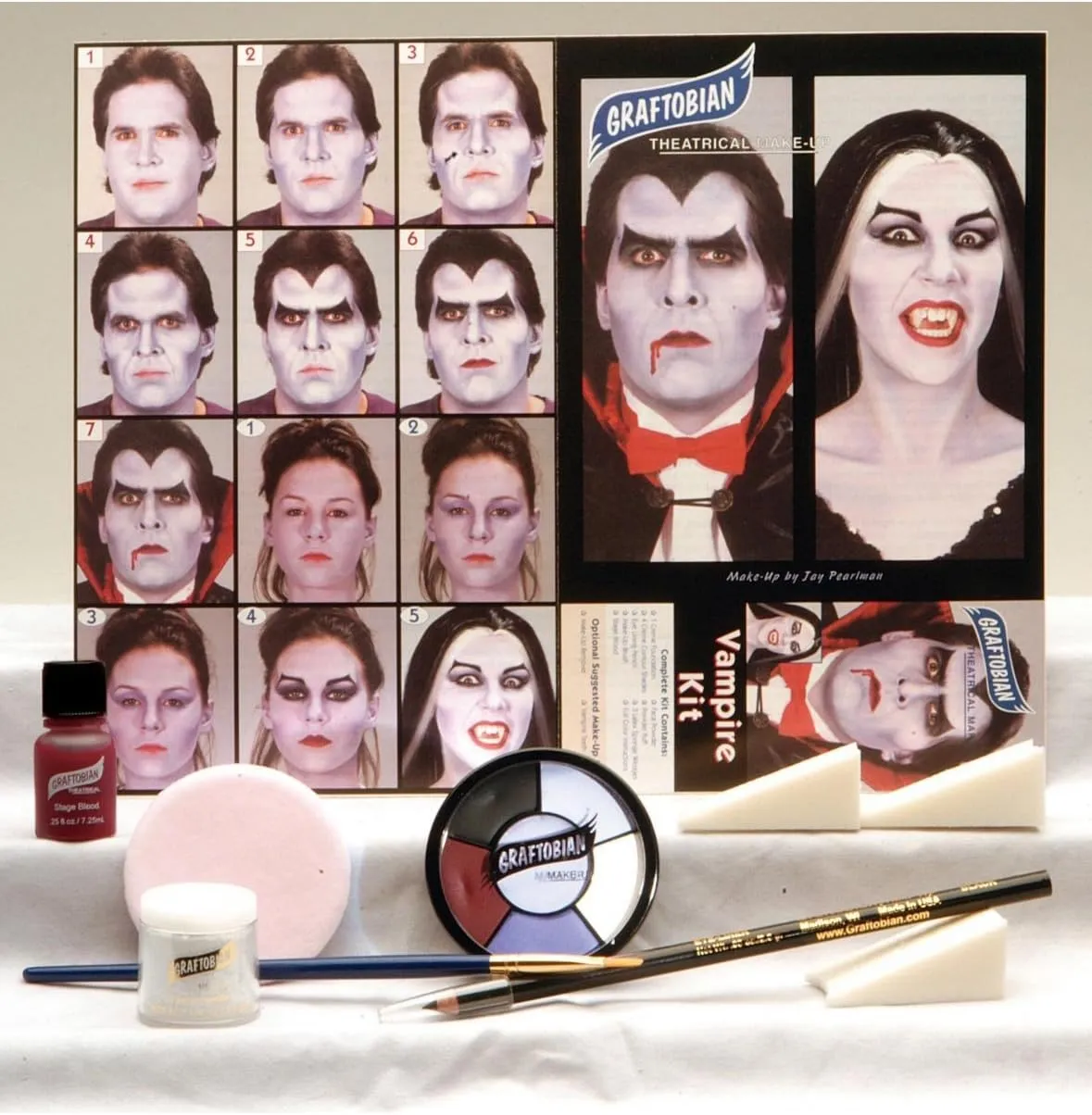 Graftobian Vampire Character Makeup Kit - Vampire Makeup Set for Costumes, Cosplay, and Halloween
