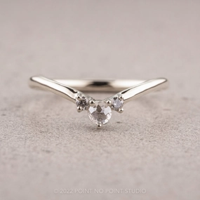 Grey Diamond Wedding Band, Charlotte Setting, 14K White Gold
