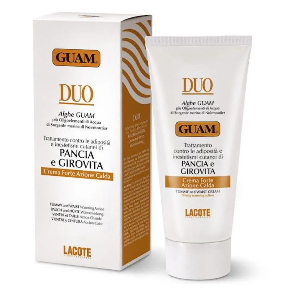 Guam DUO Hot Cream for Tummy with Lipolytic Action - Skin Tightening Cream for Stomach - Firming Cream for Belly with Seaweed
