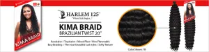 Harlem125 Synthetic Hair Braids Kima Braid Brazilian Twist 20" (6-Pack, 1B)