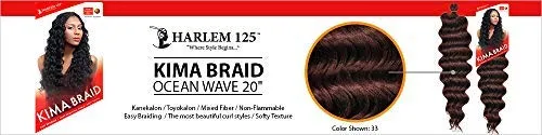 Harlem125 Synthetic Hair Braids Kima Braid Ocean Wave 20 (4-Pack, 1B) by Harlem 125