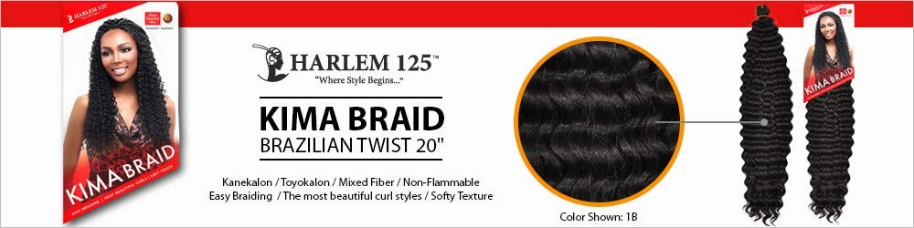 Harlem125 Synthetic Hair Braids Kima Braid Brazilian Twist 20" (6-Pack, P4/30)