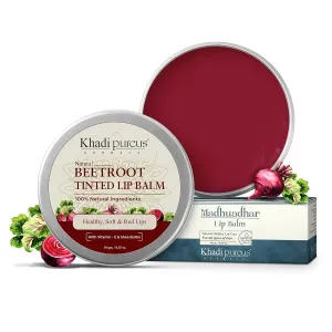 Herbals Madhuadhar Beetroot Tinted Lip Balm for Dry, Chapped & Healthy Lips with Vitamin E & Shea Butter | Natural Lip & Cheek Tint for Red Glossy, Soft, Smooth & Moisturised Lips | Women & Men(10gm.)