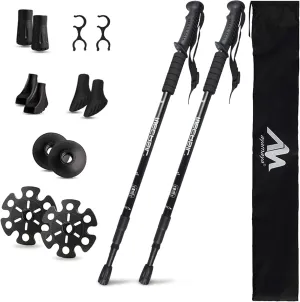 Hiking Poles - AYAMAYA Telescopic Collapsible Trekking Poles with Quick Twist Lock System - Lightweight Aluminum Alloy Telescopic Walking Sticks for Hiking Backpacking Mountaining Seniors Balance