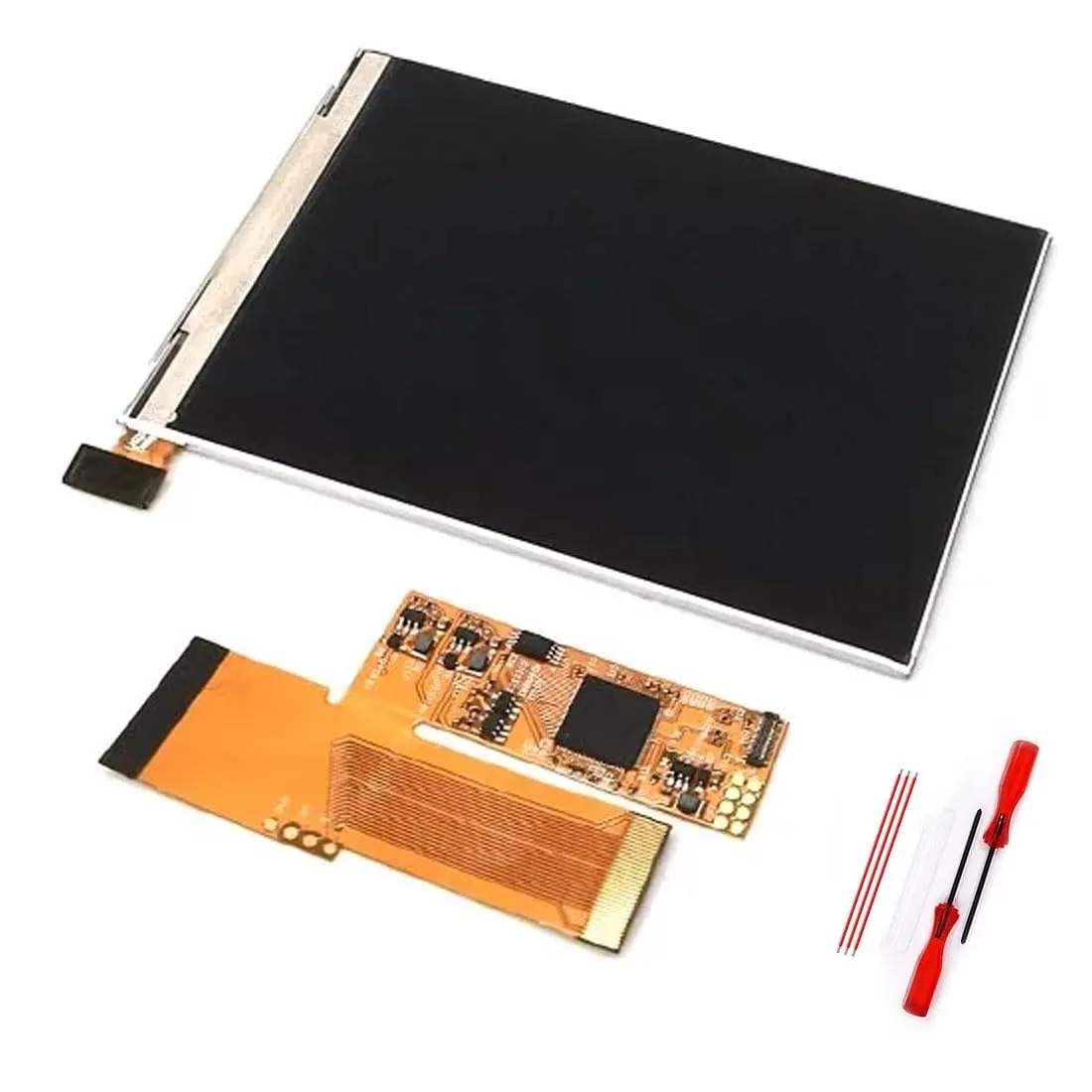 HISPEEDIDO 3.2 inch Backlight LCD Backlit V2 IPS Screen,10 Brightness Adjustable,5 IN 1 Repair Upgraded Custom Mod Kits Compatible for Game Boy Advance GBA, Need Trim the Original Shell