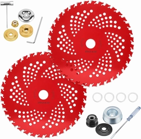HK 2 Pack 9" x36T Carbide Tip Brush Cutter Blades Weed Eater Blades for Brush Cutter, Trimmer, Weed Eater, Compatible with Husqvarna, Stihl, Fsx, and More