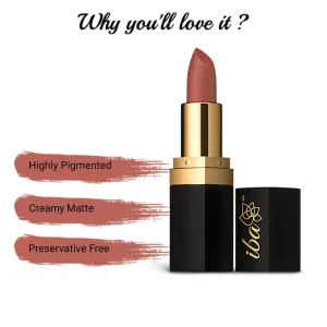 Iba Long Stay Matte Lipstick for Women- M17 Apricot Blush, 4g | Creamy Matte Finish & Smooth Texture | Long-Lasting | Hydrated Lips | Enriched with Vitamin E