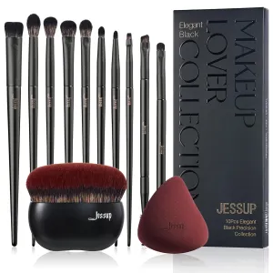 Jessup Eyeshadow Brushes T337 with Foundation Brush  Makeup Sponge T881