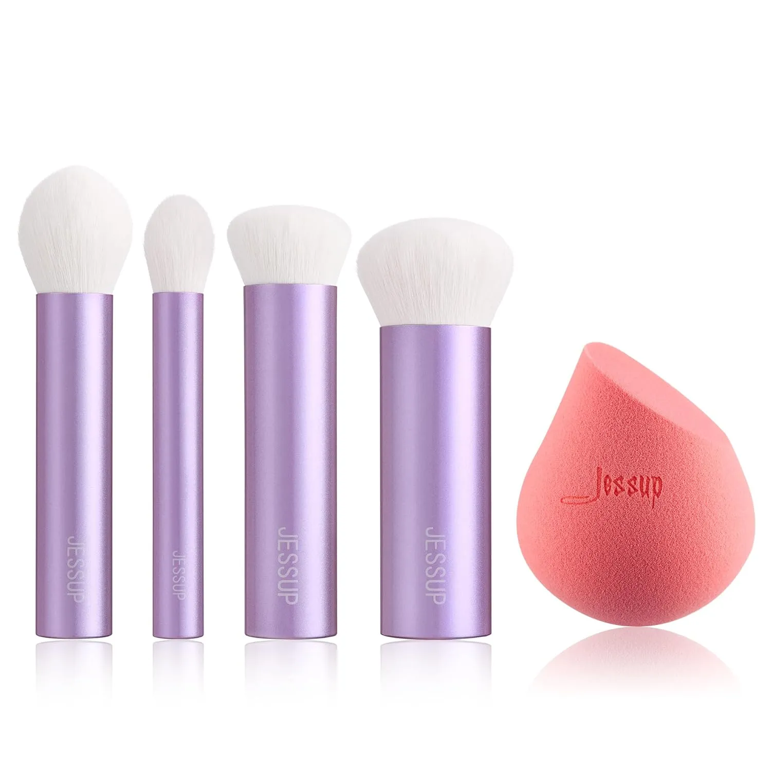 Jessup Makeup Sponge, Soft Latex-free Sponge SP002 Bundled with Face Kabuki Makeup Brushes Set T517