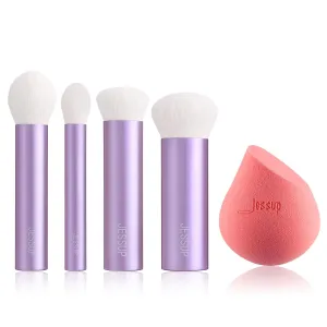 Jessup Makeup Sponge, Soft Latex-free Sponge SP002 Bundled with Face Kabuki Makeup Brushes Set T517