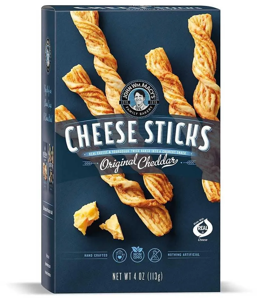 John Wm Macy's Original Cheddar Cheese Sticks, 4 oz, 6 Pack
