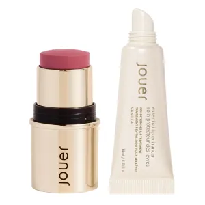 Jouer Bare Rose Blush & Bloom Cheek   Lip and Vanilla Lip Enhancer Bundle