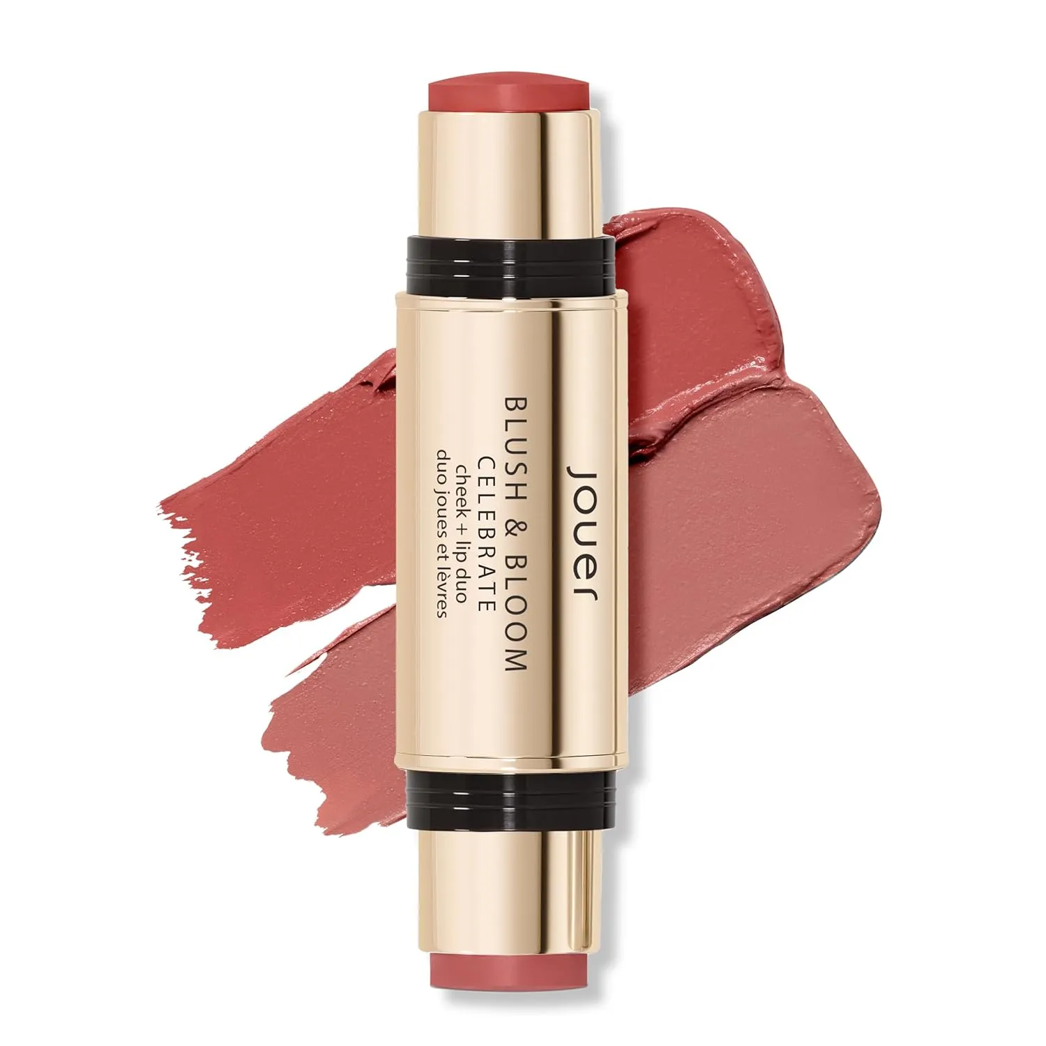 Jouer Blush & Bloom Cheek   Lip Duo - Hydrating Cream Blush Stick for Lip and Cheek Tint - Moisturizing Rose Hip and Squalane Oil Formula, Celebrate